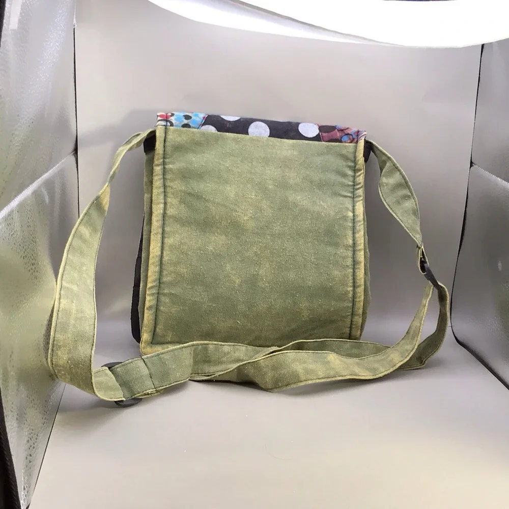 Rising‎ International Multicolored Patchwork Owl Crossbody Bag Purse Adj Strap